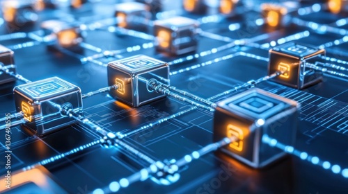 Wallpaper Mural Connected Data Cubes Network Torontodigital.ca