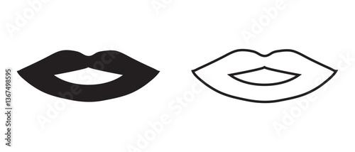 set of lips icon. vector illustration of a female lips.