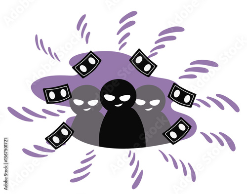 闇の犯罪集団のベクターイラスト