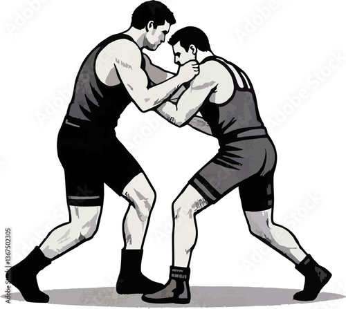 abstract illustration of international boxing wrestling