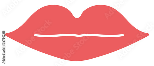 set of lips icon. vector illustration of a female lips.