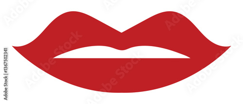 set of lips icon. vector illustration of a female lips.