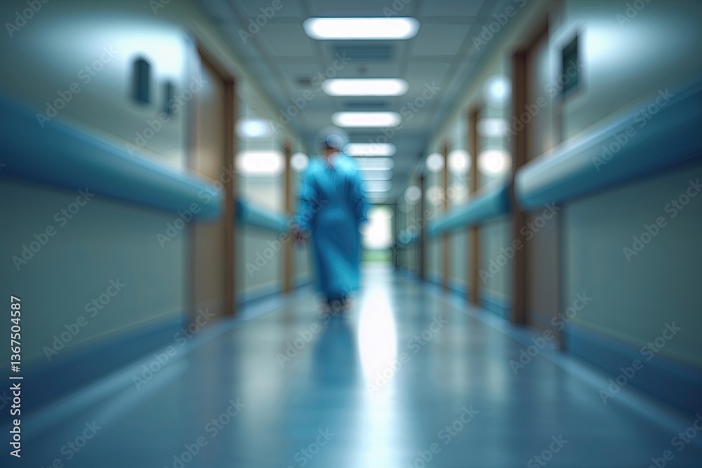 Faded Corridor Ambience in Modern Healthcare Facilities
