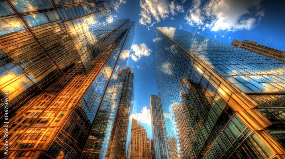 custom made wallpaper toronto digitalStunning Skyscrapers Reflecting Cloudscape