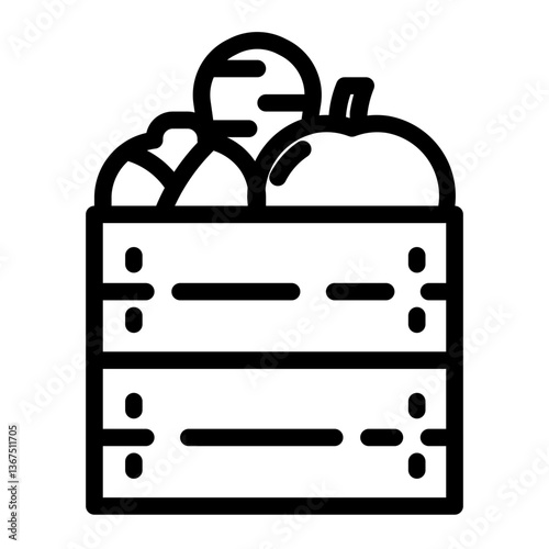 a box of plantation produce line icon