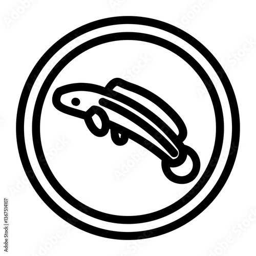 snakehead fish farm line icon