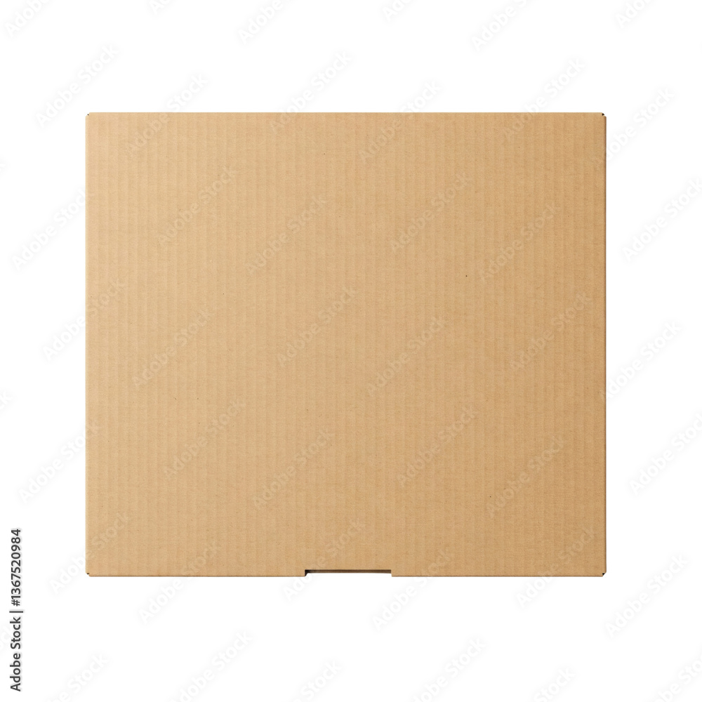 Brown cardboard box, isolated in transparent background.