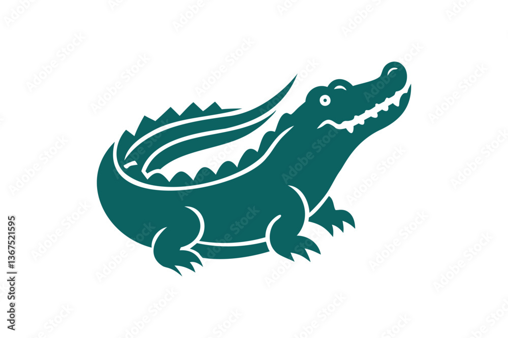 Fototapeta premium Creative Alligator Icon with Sharp Details