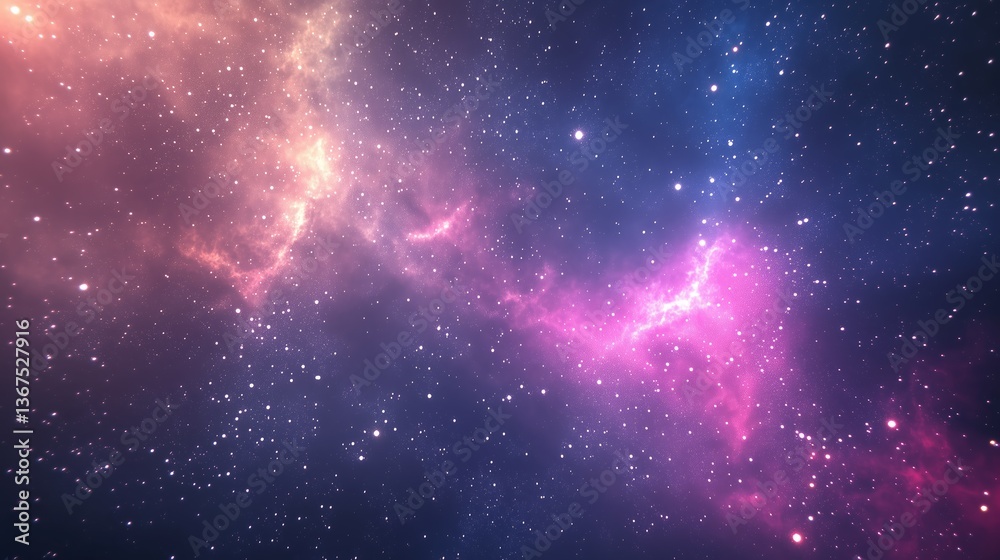 Fototapeta premium Colorful, stars and space background, universe wallpaper. Generative Ai