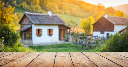 Wallpaper Mural View of a rustic mountain cabin at sunset. Torontodigital.ca