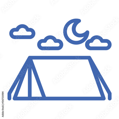 camping overnight color icon