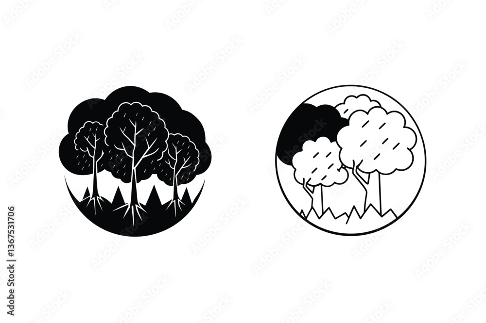 Simple Tree Icons Forest, Nature, Ecology, Black, White, Graphic, Design, Silhouette, Illustration, Simple Tree Icons Forest, Nature, Ecology, Black, White, Graphic, Design, Silhouette, Illustration,