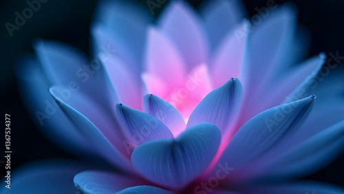 A beautiful purple lotus flower blooming on dark water