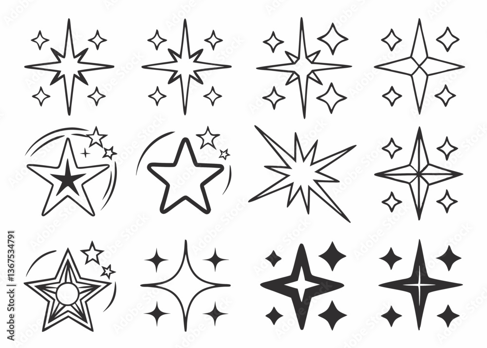 Fototapeta premium black and white stars