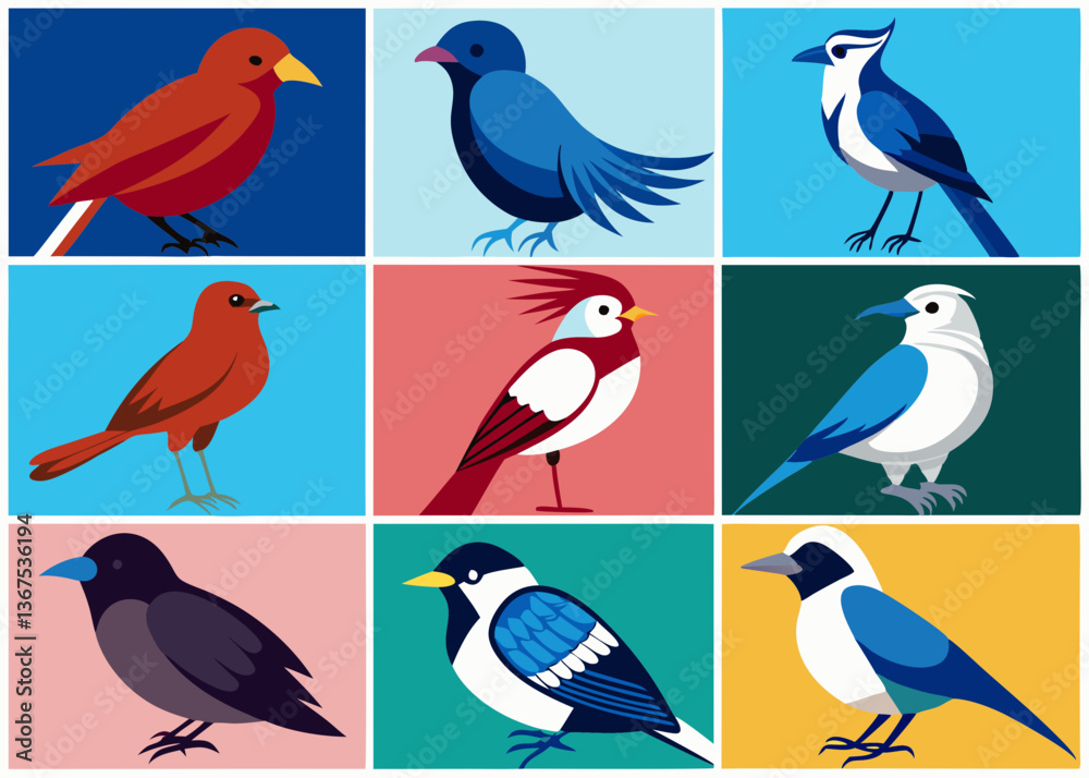 Naklejka premium set of birds