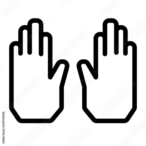 warm hand t-shirt line icon