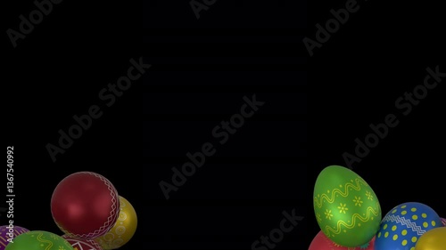 The festive colorful Easter Eggs falling transition.