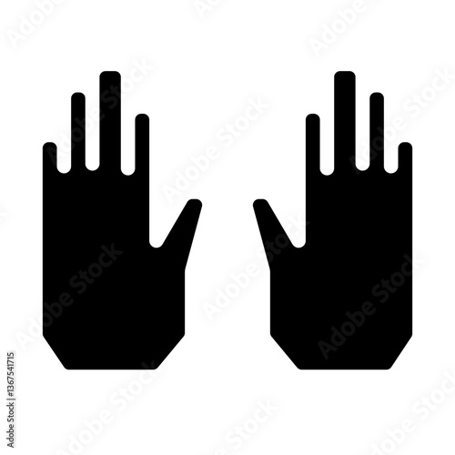 warm hand t-shirt solid icon