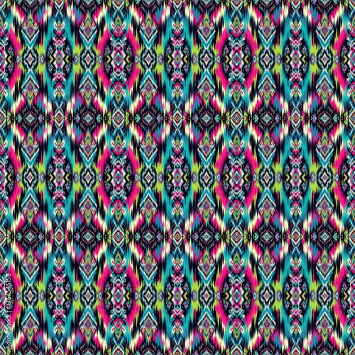 Vibrant Seamless Ikat Print Pattern – Trendy Textile & Fashion Design