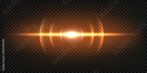 Light glare effect with vector sonlight. Lance refraction effect. On transparent background.