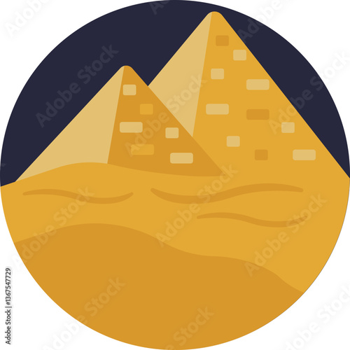 Ancient Monument – Represents the iconic pyramids of Egypt, symbols of ancient architecture.