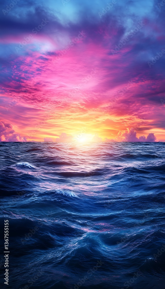 Obraz premium Sunset Over Ocean Majesty