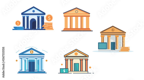 A clean and simple vector illustration of a bank transfer icon, designed with clear lines and minimalist style. The icon visually represents the concept of transferring funds between bank accounts,
