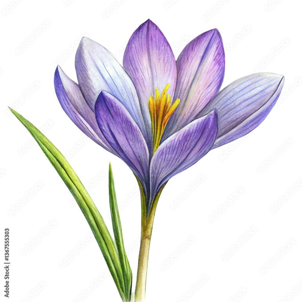 Fototapeta premium Title: Beautiful crocus flowers with delicate cup-shaped petals in early spring 
