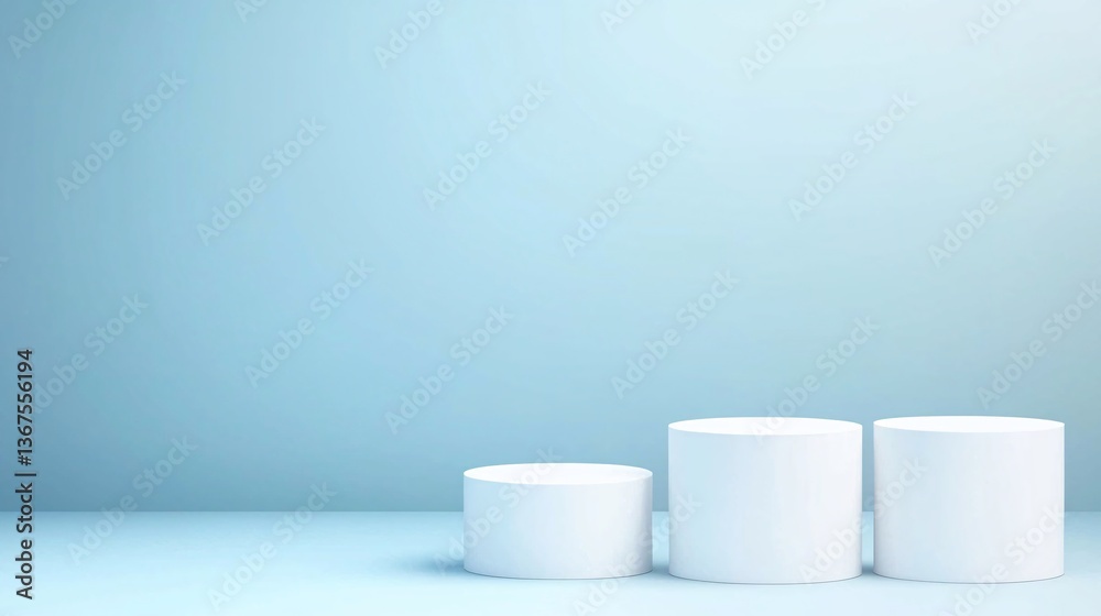 Sleek 3D isometric podium setup with space for text Sleek 3D isometric podium setup with space for text