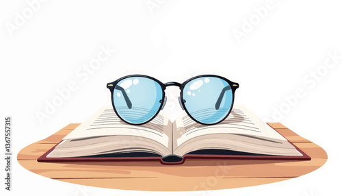 Obraz na płótnie Stylish reading glasses on open book, modern knowledge concept w salonie