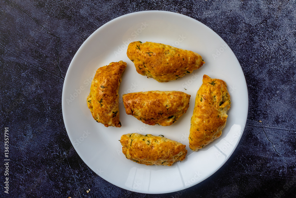 Homemade Cheese and Dill Pogaca