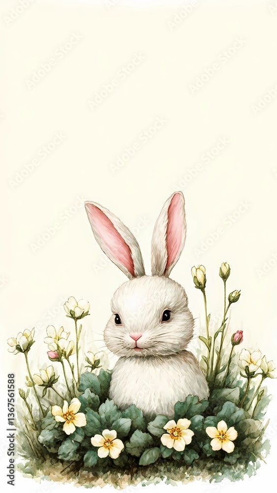 Obraz premium easter bunny with easter eggs