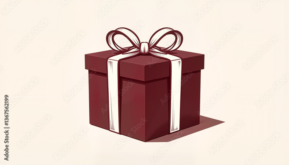Fototapeta premium Minimalist gift box with bow, clean and elegant design