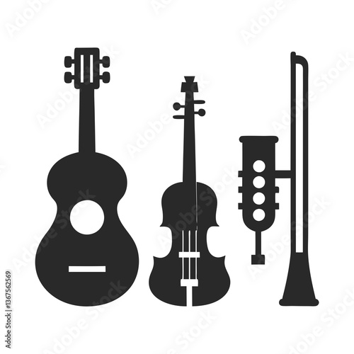 Music Instruments silhouette vector illustration