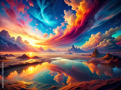 Ethereal Monochromatic Landscape: Shifting Hues of Light and Shadow