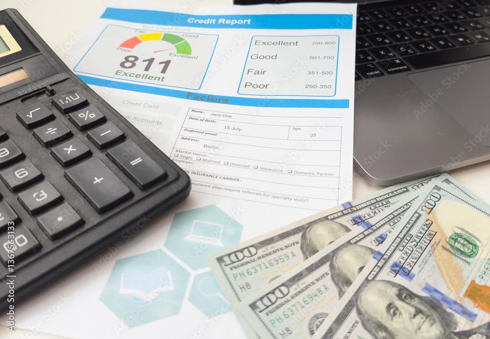 Credit Score Financial Banking Economy Concept Credit Score Financial Banking Economy Concept