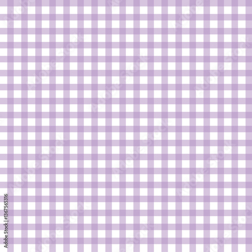 Purple and White Gingham Checkered Pattern Background