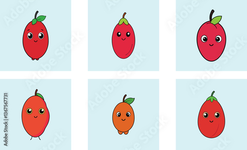Cute miracle fruit cartoon vector
