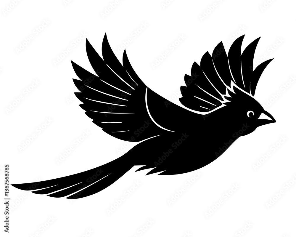 Obraz premium Cardinal silhouette vector illustration