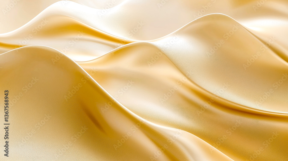 Obraz premium Abstract waves of flowing golden fabric, creating a luxurious and elegant background texture. Perfect for opulent designs and visuals.