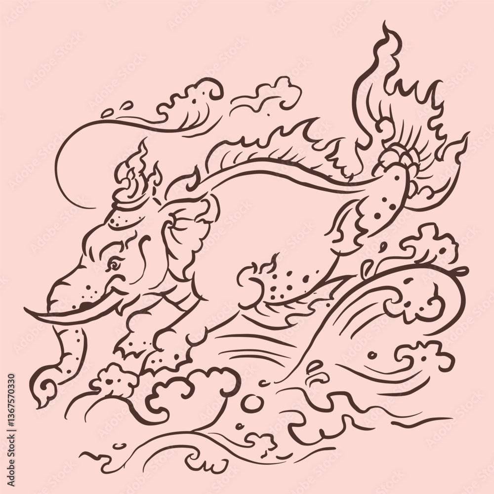 abstract of fantasy elephant vector for illustration card decoration abstract of fantasy elephant vector for illustration card decoration
