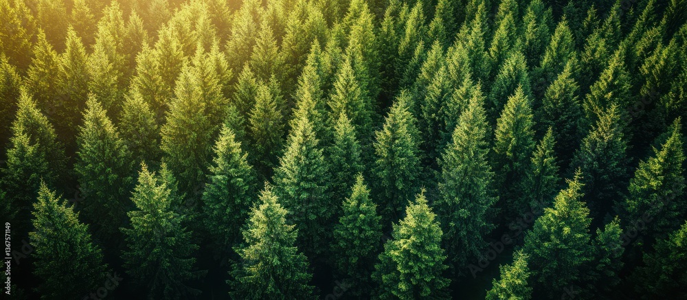 Aerial View of Coniferous Forest Canopy Aerial View of Coniferous Forest Canopy