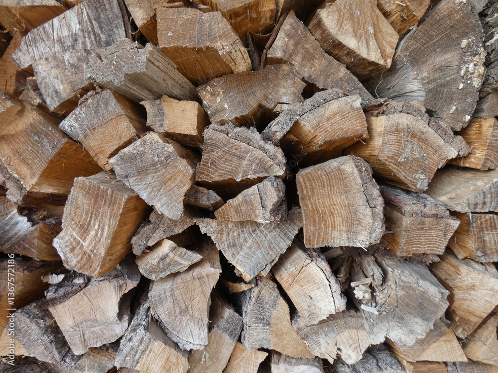 Close up from a bundle of stacked firewood Close up from a bundle of stacked firewood