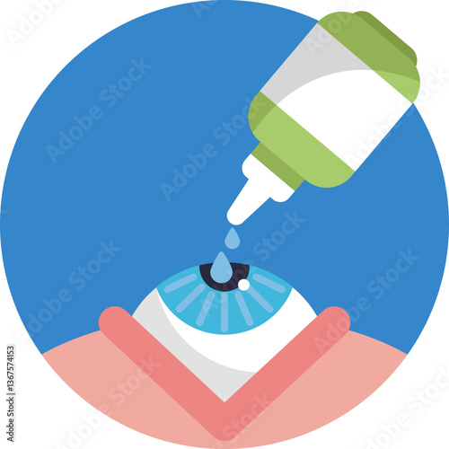 Ocular Care – Symbolizes the application of eye drops for eye health.