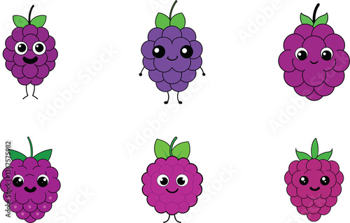 Cute marionberry cartoon vector