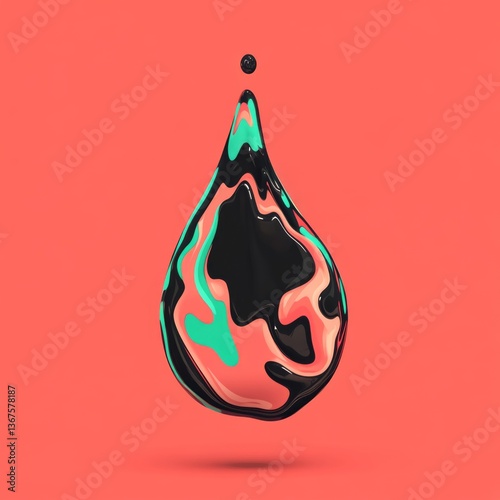 Swirling Colors in a Suspended Drop
