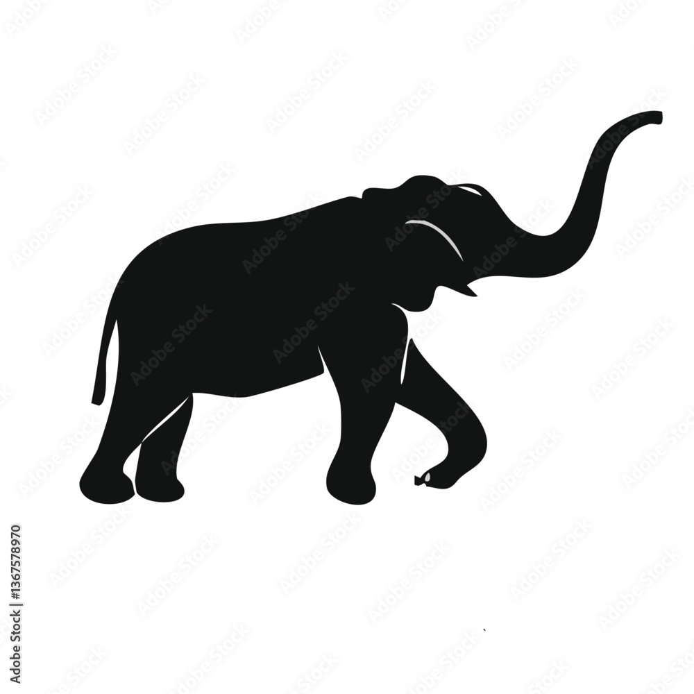 elephant silhouette vector icon button design