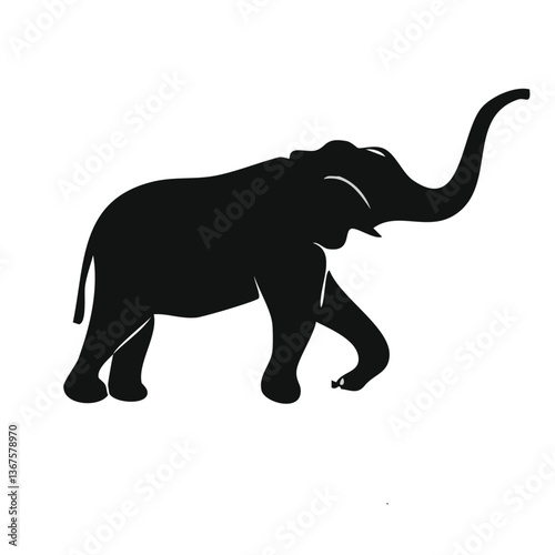 Obraz na płótnie elephant silhouette vector icon button design w salonie
