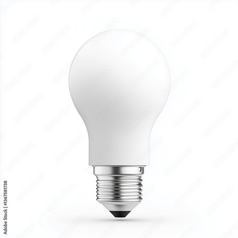 Minimalist LED Light Bulb with Energy-Efficient Design, Isolated on White Background Minimalist LED Light Bulb with Energy-Efficient Design, Isolated on White Background