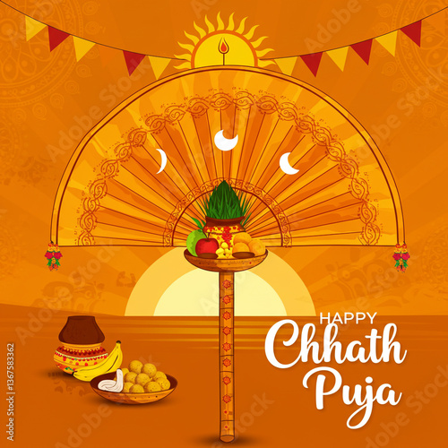Stylized Happy Chhath Puja ...
